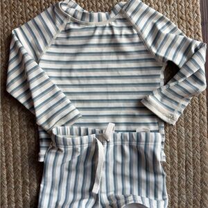 Rylee and cru striped blue swimsuit